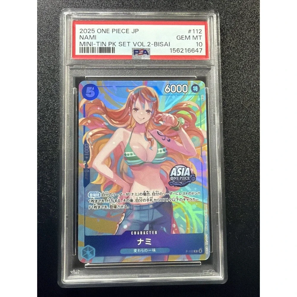 2025 ONE PIECE JAPANESE MINI-TIN PACK SET VOL.2 BISAI #112 NAMI PSA 10 C2